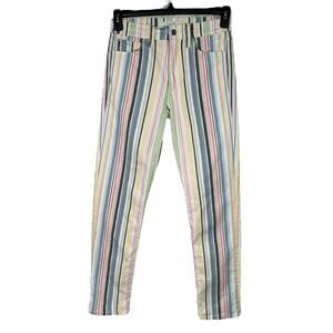 Joe’s Jeans SZ 27 The Luna High-Rise Cigarette Ankle Jeans Striped Stretch Multi